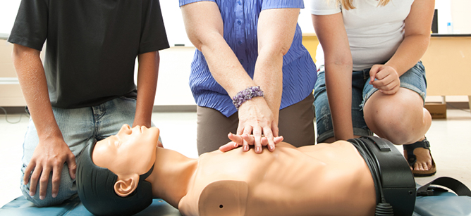 Steps for CPR (cardiopulmonary resuscitation)